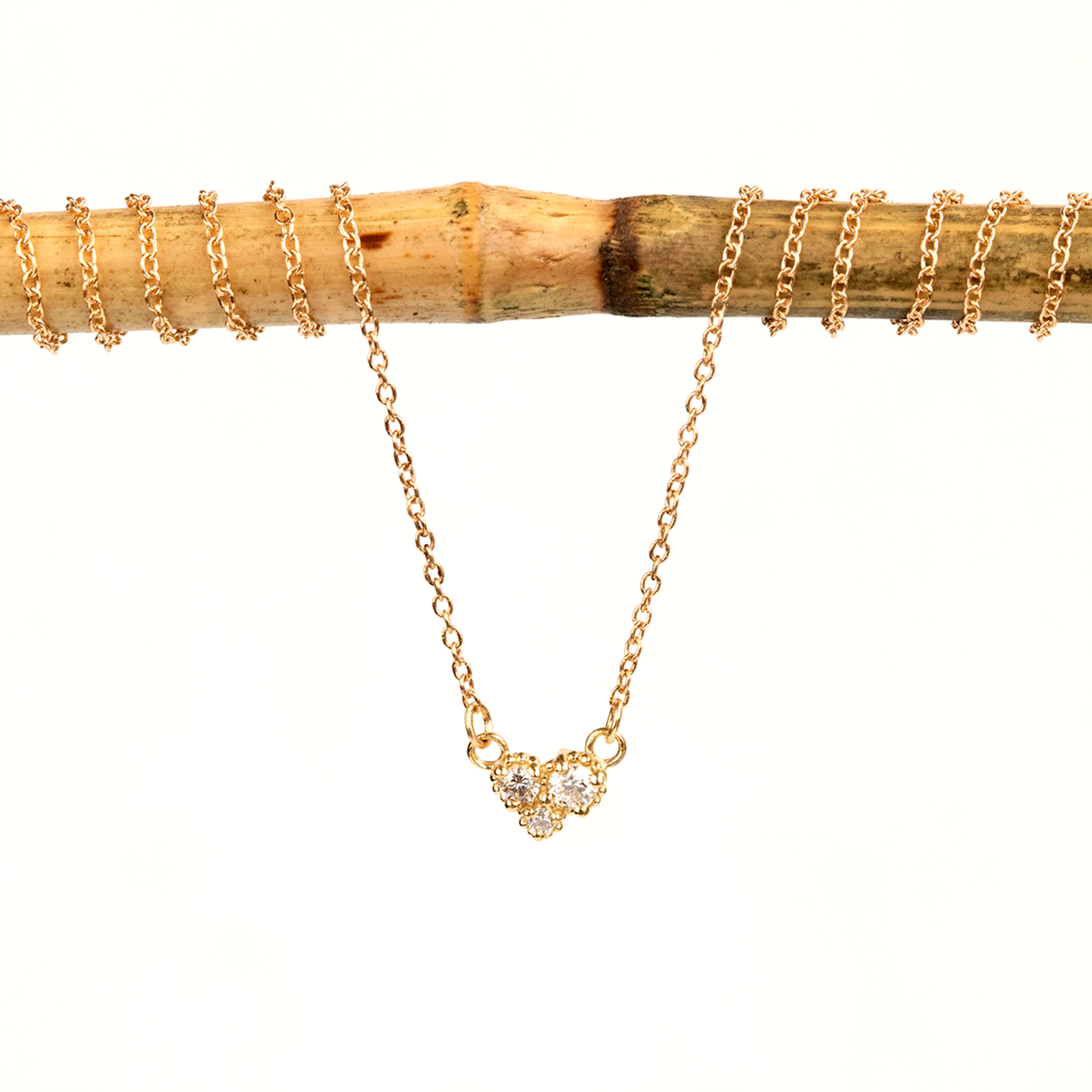 0.11 CT Round Shaped Moissanite Necklace In Multi Stone Design