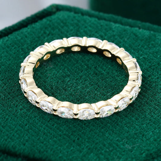 0.8 TCW Oval Full Eternity Moissanite Wedding Band