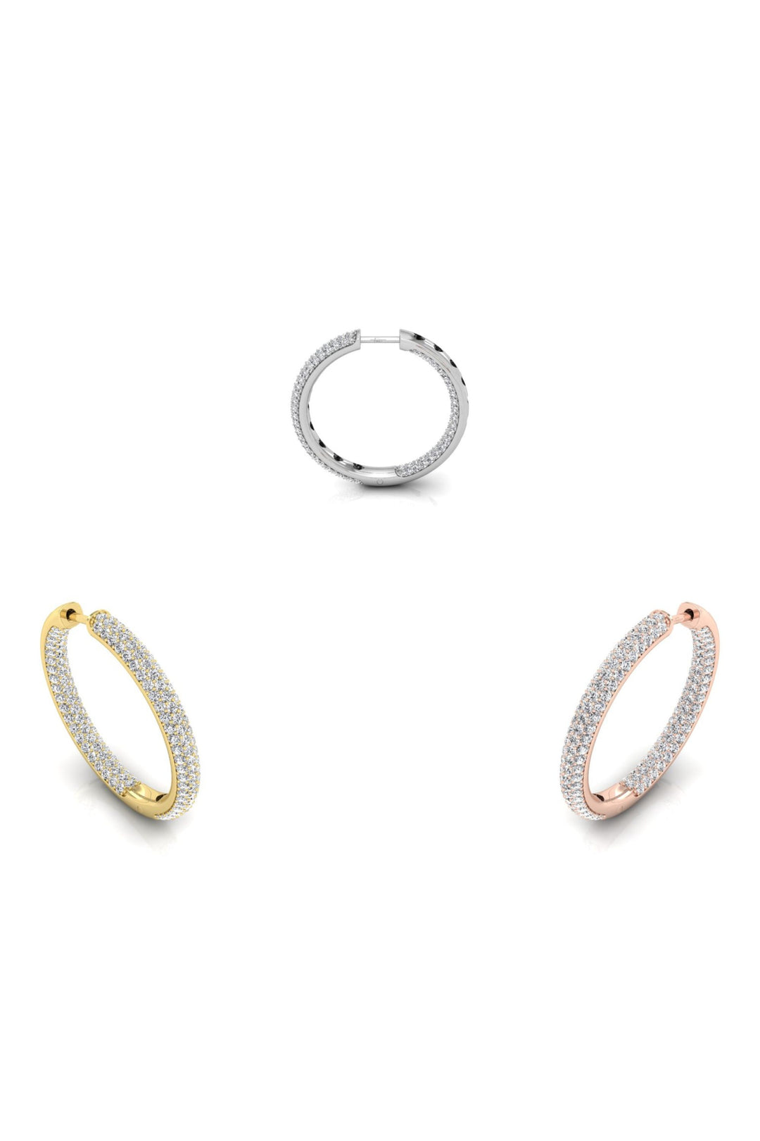 2.13 TCW Round Cut Hoop Moissanite Earrings