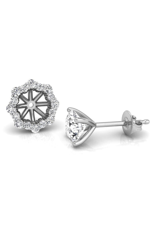 1 TCW Round Cut Cluster Stud Moissanite Earrings