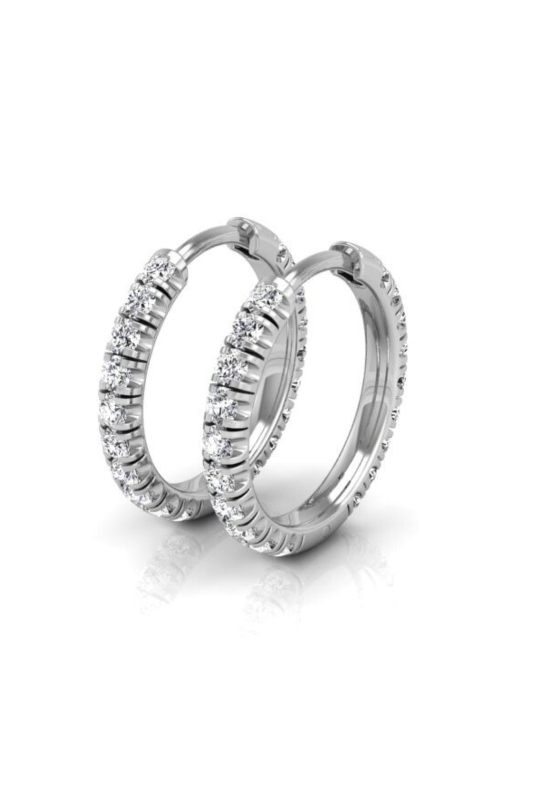 0.61 TCW Round Cut Hoop Moissanite Earrings