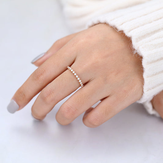 0.31 TCW Round Half Eternity Moissanite Wedding Band