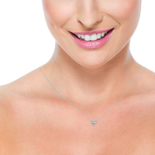 0.11 CT Round Shaped Moissanite Necklace In Multi Stone Design