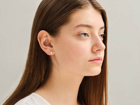 1 CT Round Cut Stud Moissanite Earrings