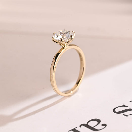 1.5 CT Round Solitaire Moissanite Engagement Ring