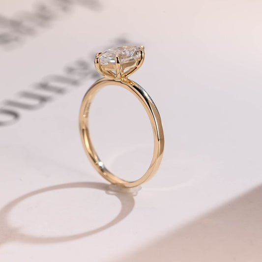 2.0 CT Marquise Solitaire Moissanite Engagement Ring