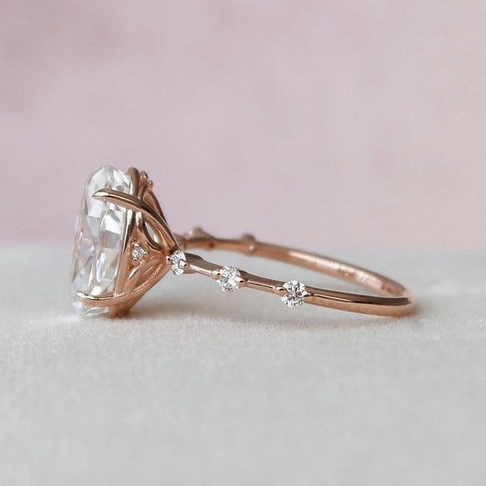 3.5 CT Oval Dainty Moissanite Engagement Ring
