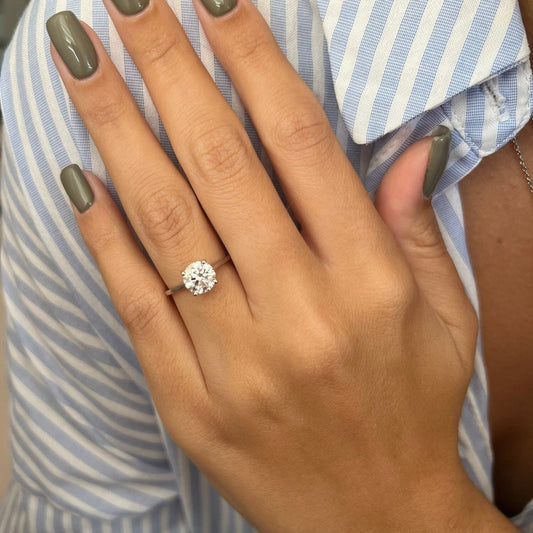 1.50 CT Round Moissanite Solitaire Engagement Ring - farrellouise