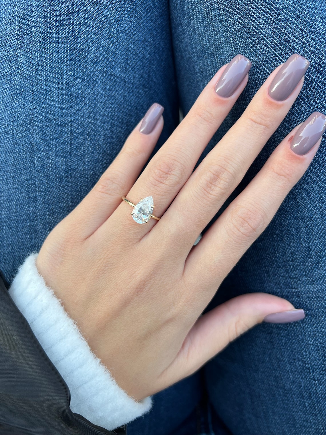 Solitaire Engagement Ring Featuring 2.5 CT Round Moissanite