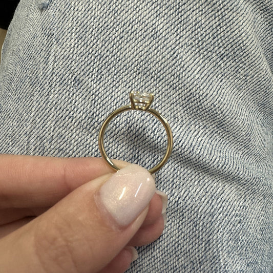 Solitaire Engagement Ring Featuring 1.3 CT Round Moissanite