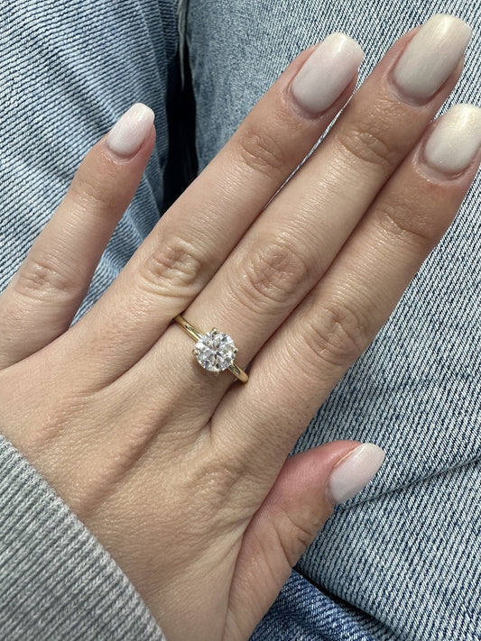 1.30 CT Round Moissanite Solitaire Engagement Ring - farrellouise
