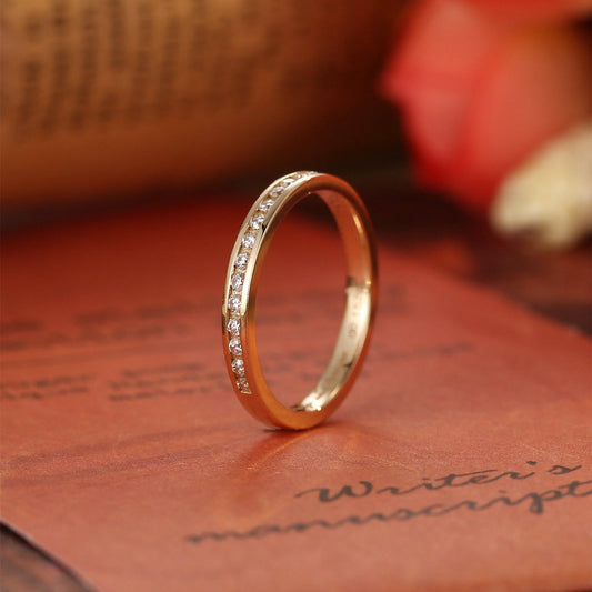 0.2 TCW Round Channel Setting Moissanite Wedding Band