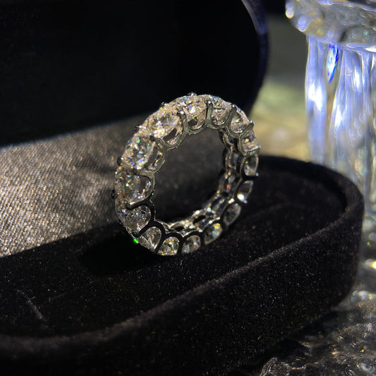 1 TCW Cushion Full Eternity Moissanite Wedding Band