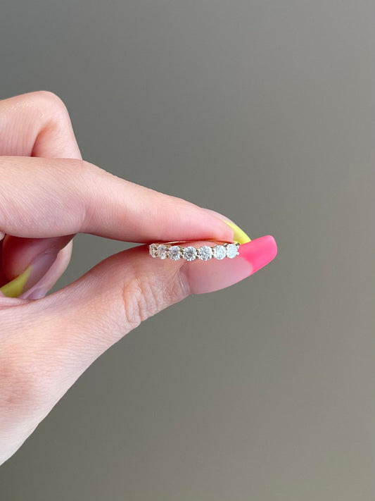 0.7 CT Round Shaped Moissanite Wedding Band