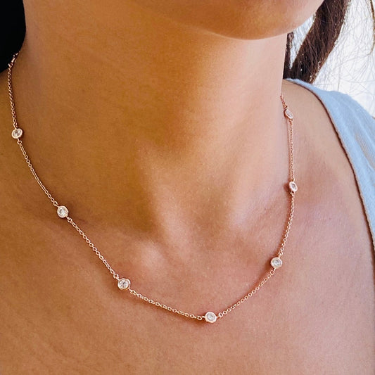 0.5 TCW Round Moissanite Diamond Heart Shaped Necklace