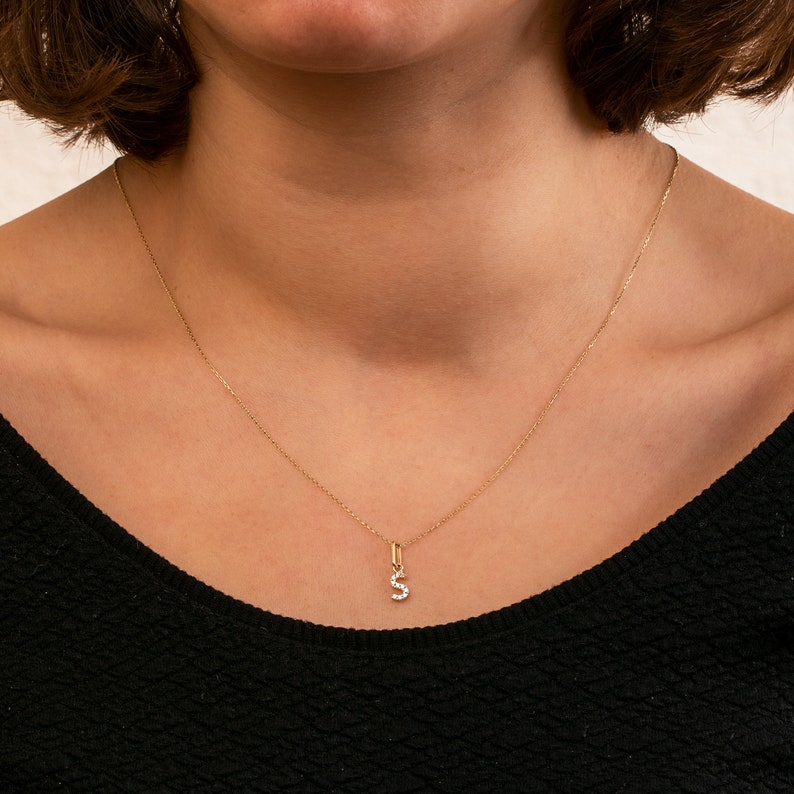 Round Cut Solitaire Moissanite Initial Letter Customizable Pendant Necklace