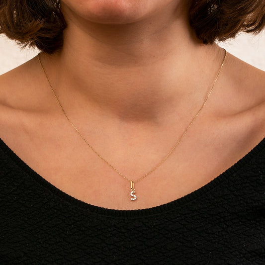 Round Cut Solitaire Moissanite Initial Letter Customizable Pendant Necklace