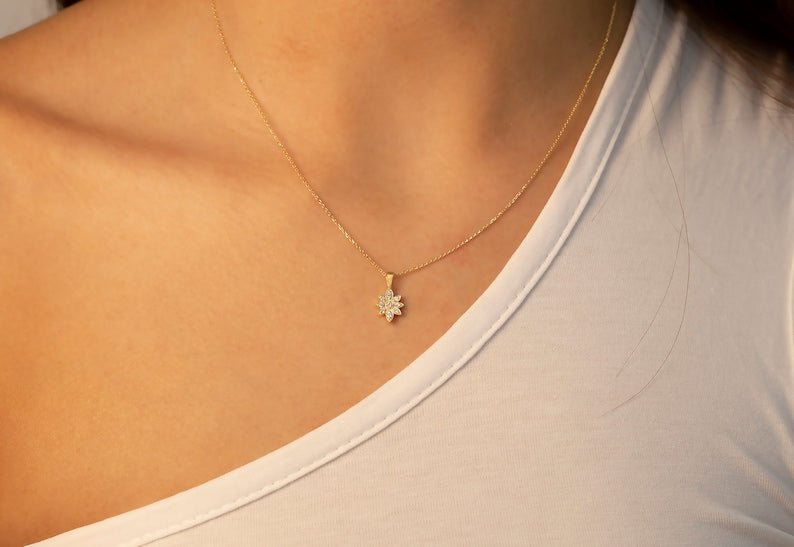 0.12 Carats Round Moissanite Multiple Stone Necklace