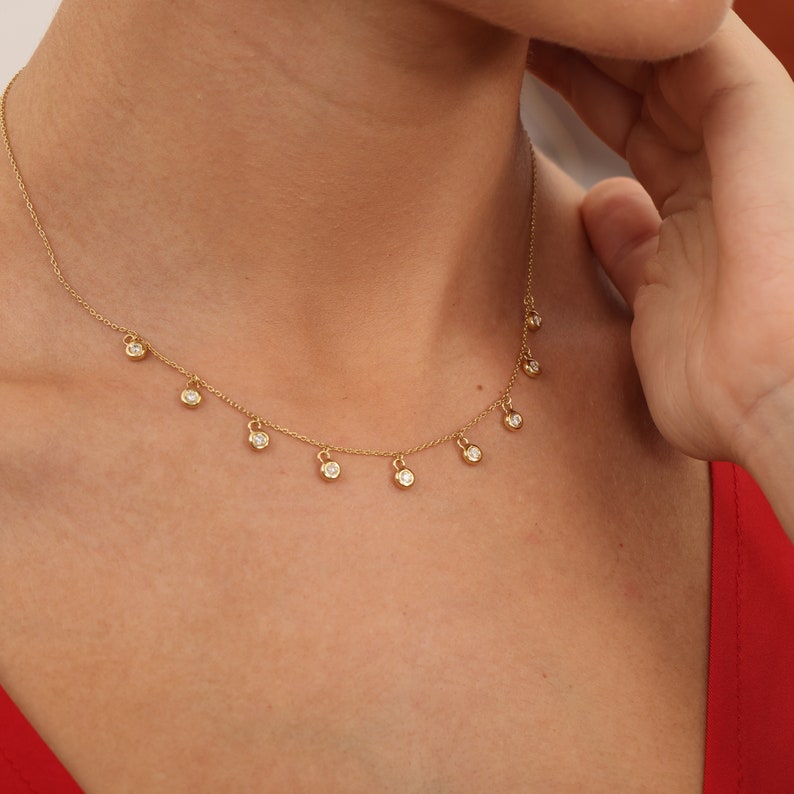 0.03 Carats Round Moissanite Butterfly Necklace