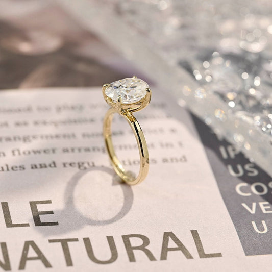 3 CT Oval Solitaire Moissanite Engagement Ring