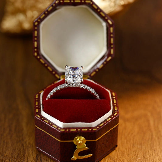 3 CT Radiant Pave Moissanite Engagement Ring