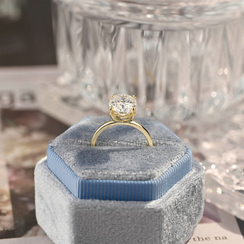 3 CT Oval Solitaire Moissanite Engagement Ring