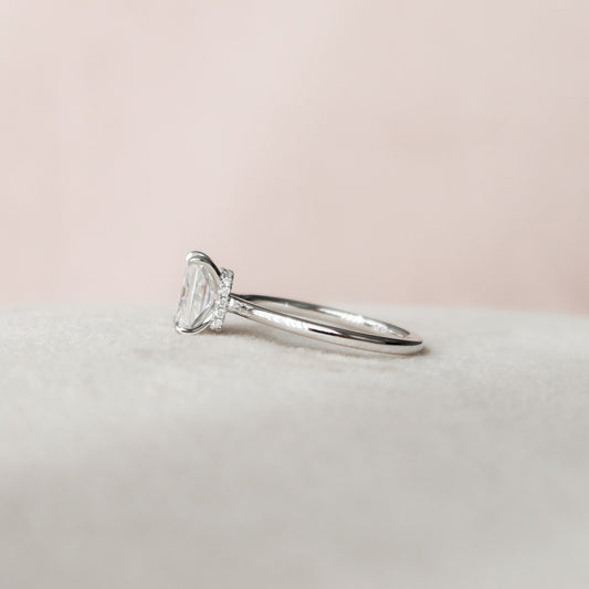 1.5 Radiant Hidden Halo Moissanite Engagement Ring