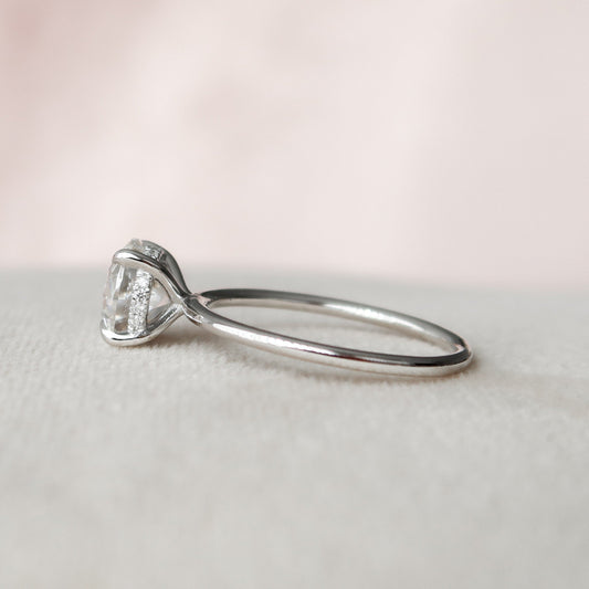 2 CT Round Hidden Halo Moissanite Engagement Ring