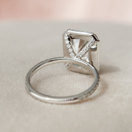 5 CT Radiant Halo & Pave Moissanite Engagement Ring