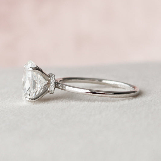 3 CT Oval Hidden Halo Moissanite Engagement Ring