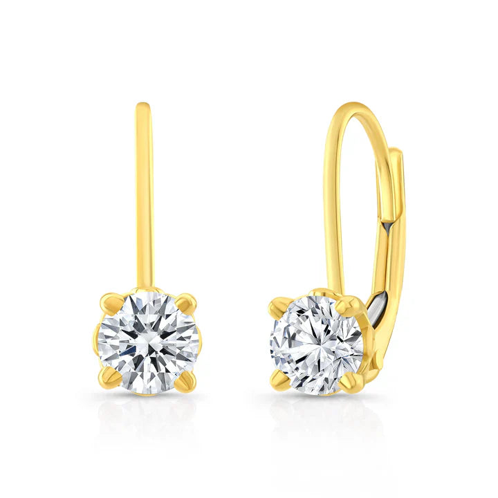 0.90 TCW Round Cut Hoop Moissanite Earrings