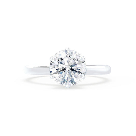 1 CT Round Solitaire Moissanite Engagement Ring