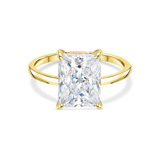 3 CT Radiant Hidden Halo Moissanite Engagement Ring