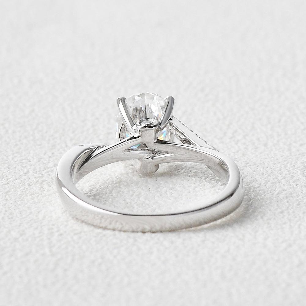 1.91 CT Oval Shaped Moissanite Engagement Ring In Twisted Pave Design