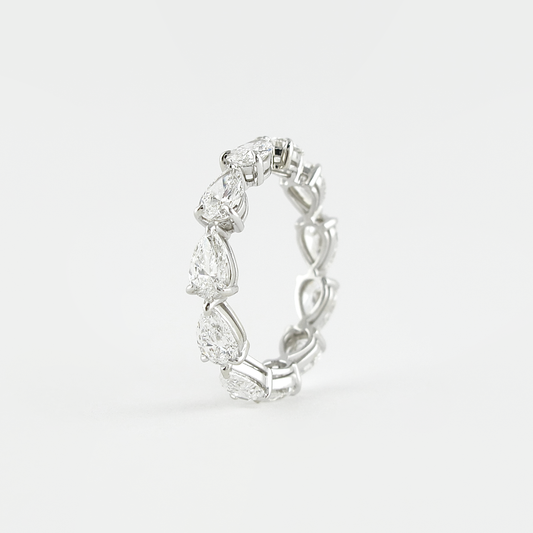 4.68 CT Pear Cut Full Eternity Moissanite Wedding Band 2