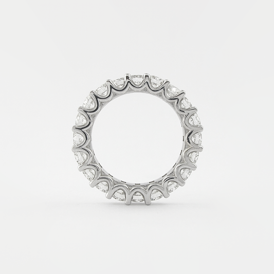 2.2 CT Round Cut Shared Prongs Setting Moissanite Wedding Band 3