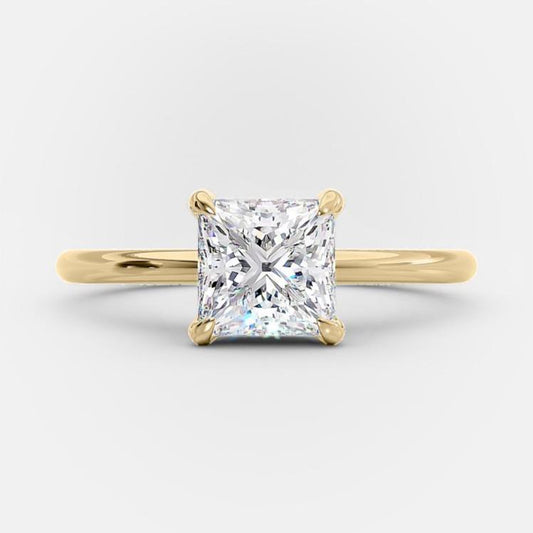 1.5 CT Princess Solitaire Style Moissanite Engagement Ring 6