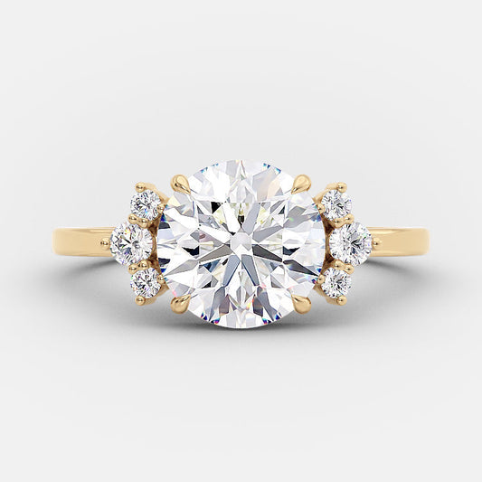 2.0 CT Round Cluster Style Moissanite Engagement Ring 6