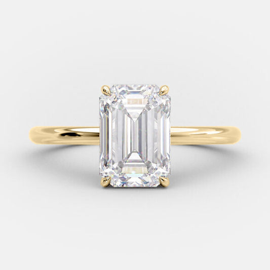 3.17 CT Emerald Cut Solitaire Style Moissanite Engagement Ring 5