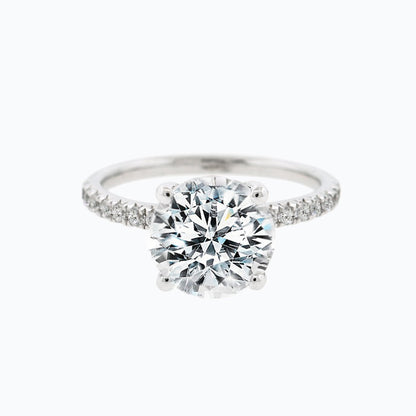 2 CT Round Pave Moissanite Engagement Ring