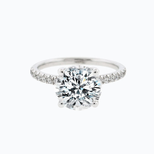 2 CT Round Pave Moissanite Engagement Ring