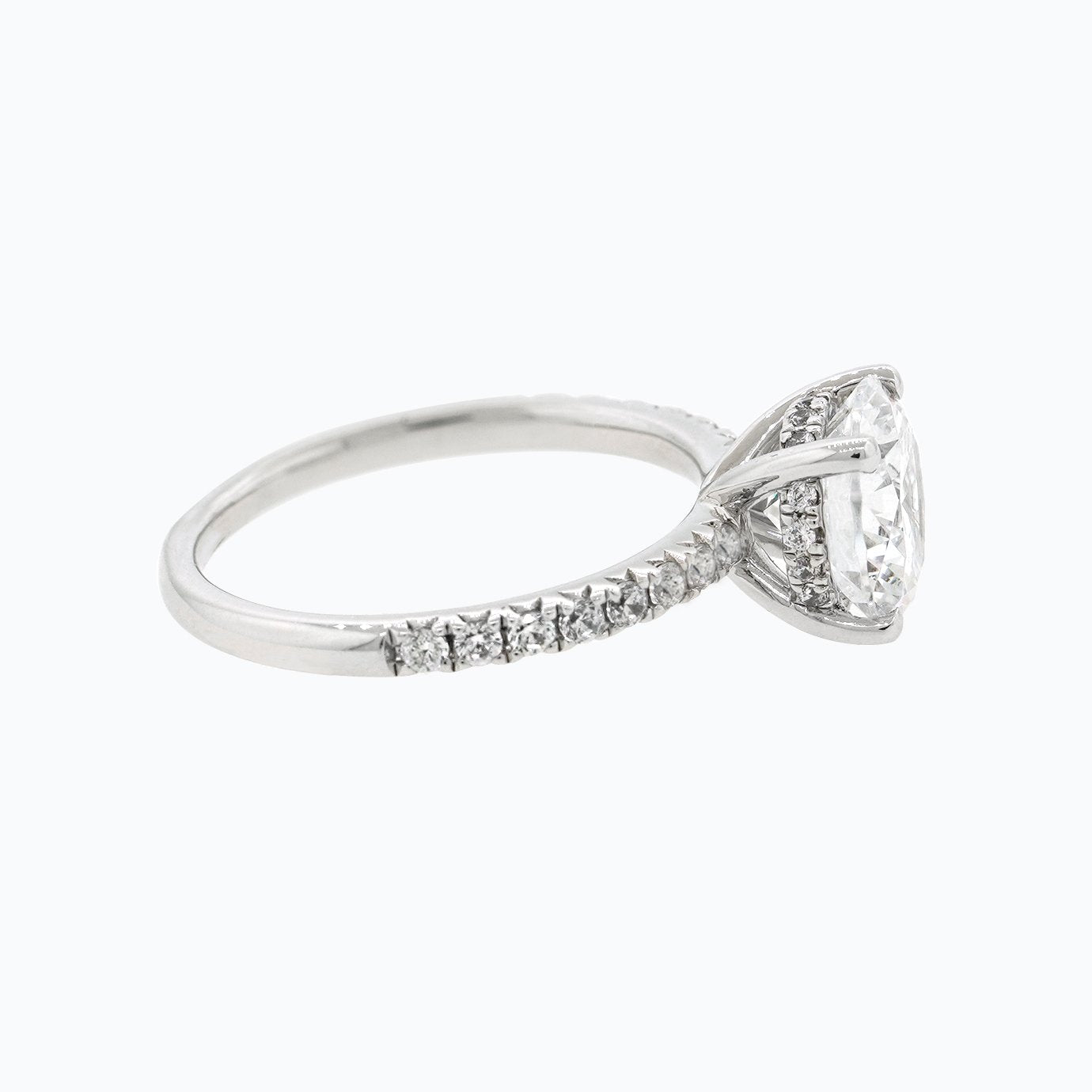 2 CT Round Pave Moissanite Engagement Ring