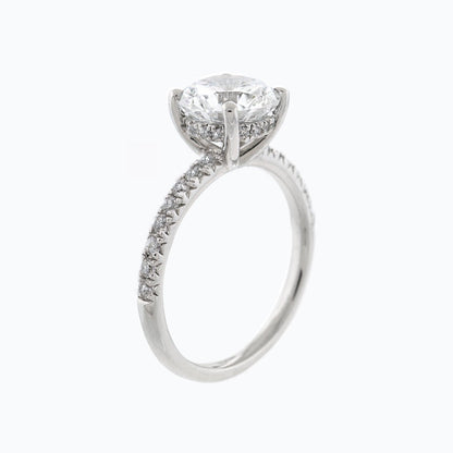2 CT Round Pave Moissanite Engagement Ring