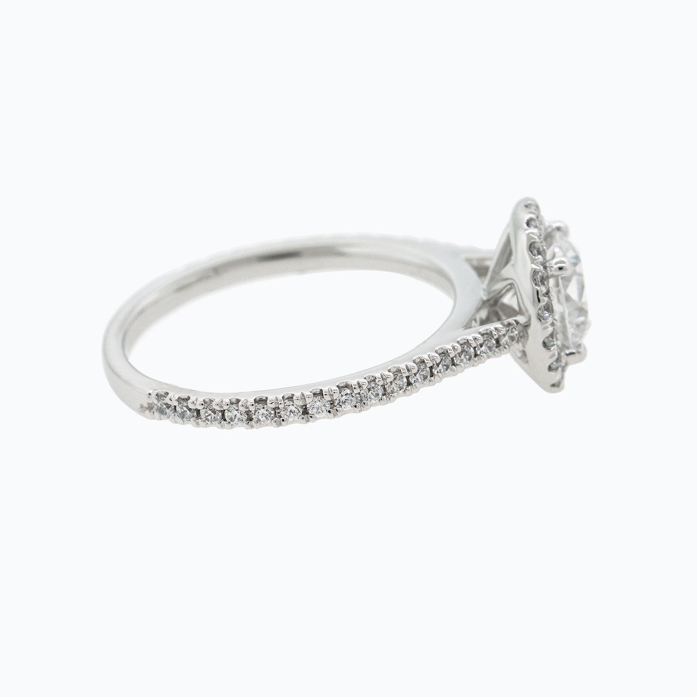 1 CT Round Halo & Pave Moissanite Engagement Ring