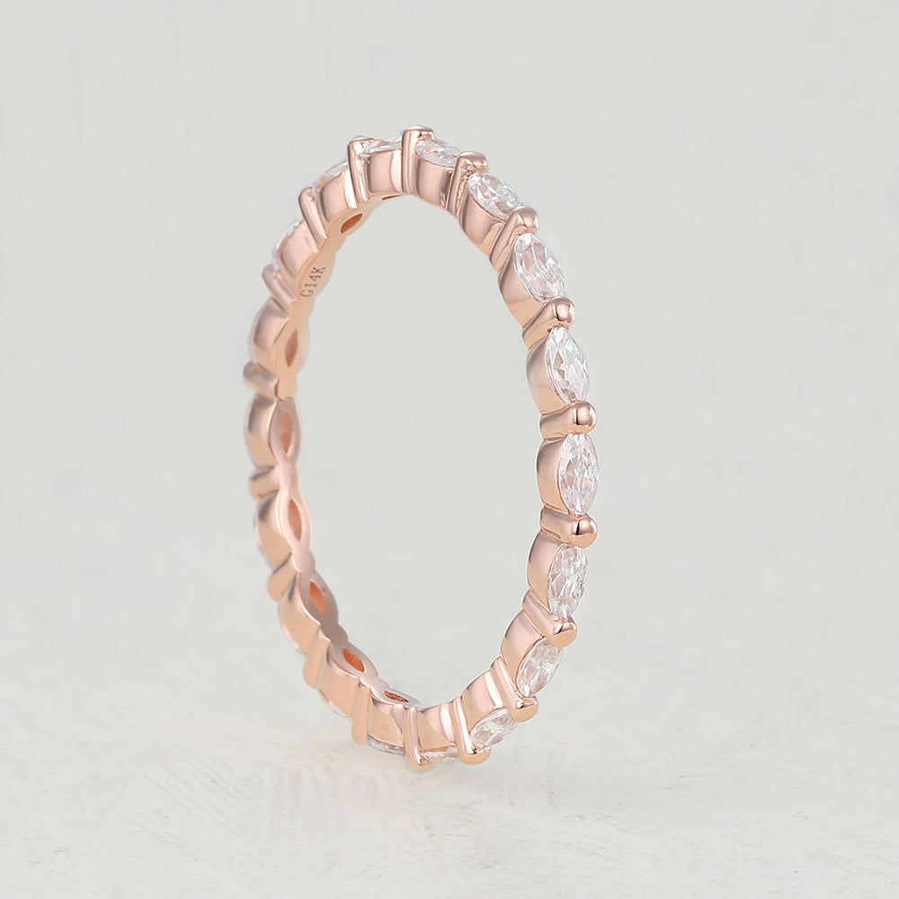 1.44 TCW Marquise Full Eternity Moissanite Wedding Band