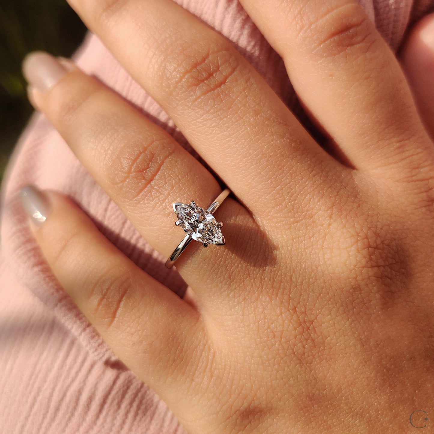 1 CT Marquise Solitaire Moissanite Engagement Ring