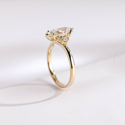 2.0 CT Marquise Three Stone Moissanite Engagement Ring