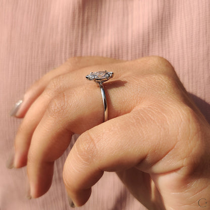 1 CT Marquise Solitaire Moissanite Engagement Ring