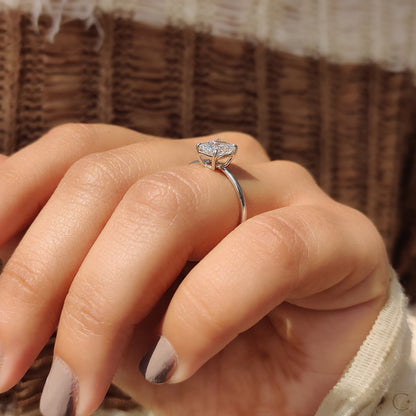 1 CT Radiant Solitaire Moissanite Engagement Ring