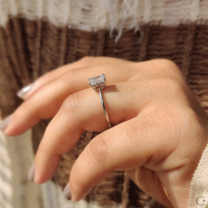 1 CT Radiant Solitaire Moissanite Engagement Ring